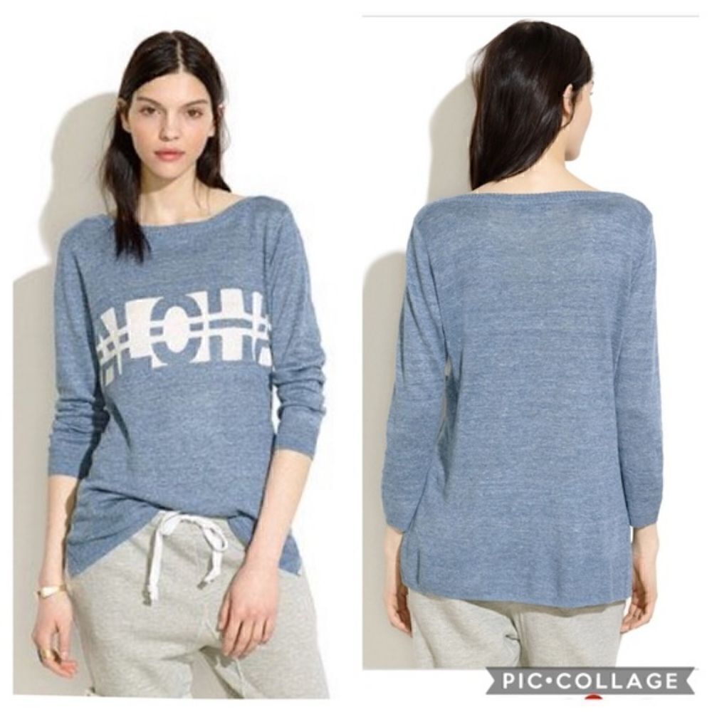 Madewell Aloha Ferry Sweater Knit Blue Size Large